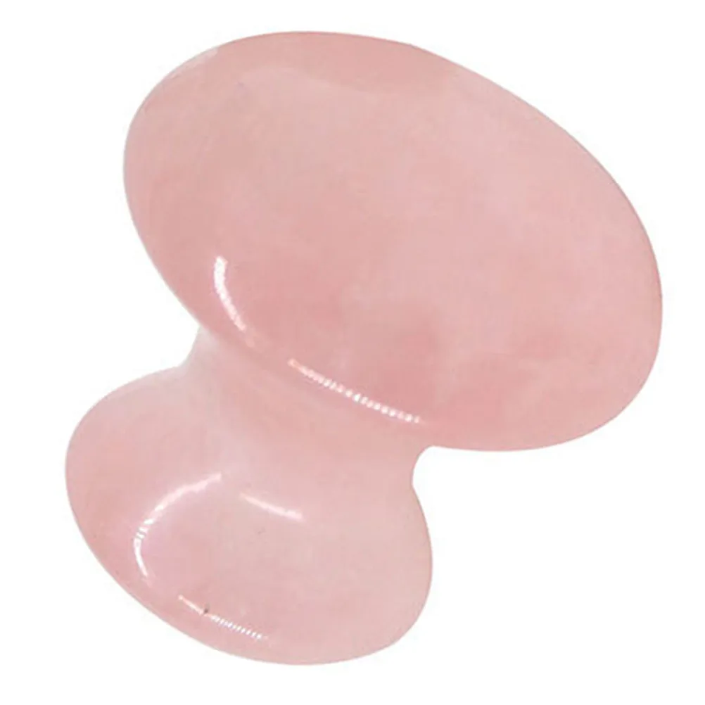 

Rose Quartz and Jade Gua Sha Stone Mushroom Shape Facial Massager for Contouring Eye Relief Wrinkle Smoothing Home Beauty Tool