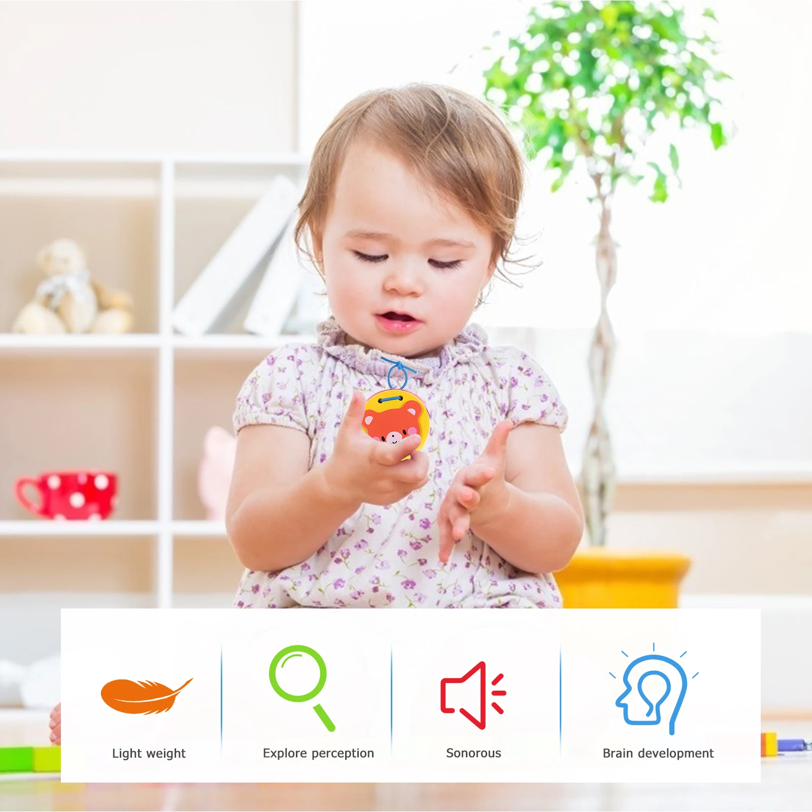 8pcs Wooden Animal Soundboard Musical Instruments Kids Toys Toddler Castanet Baby Development Educational Play