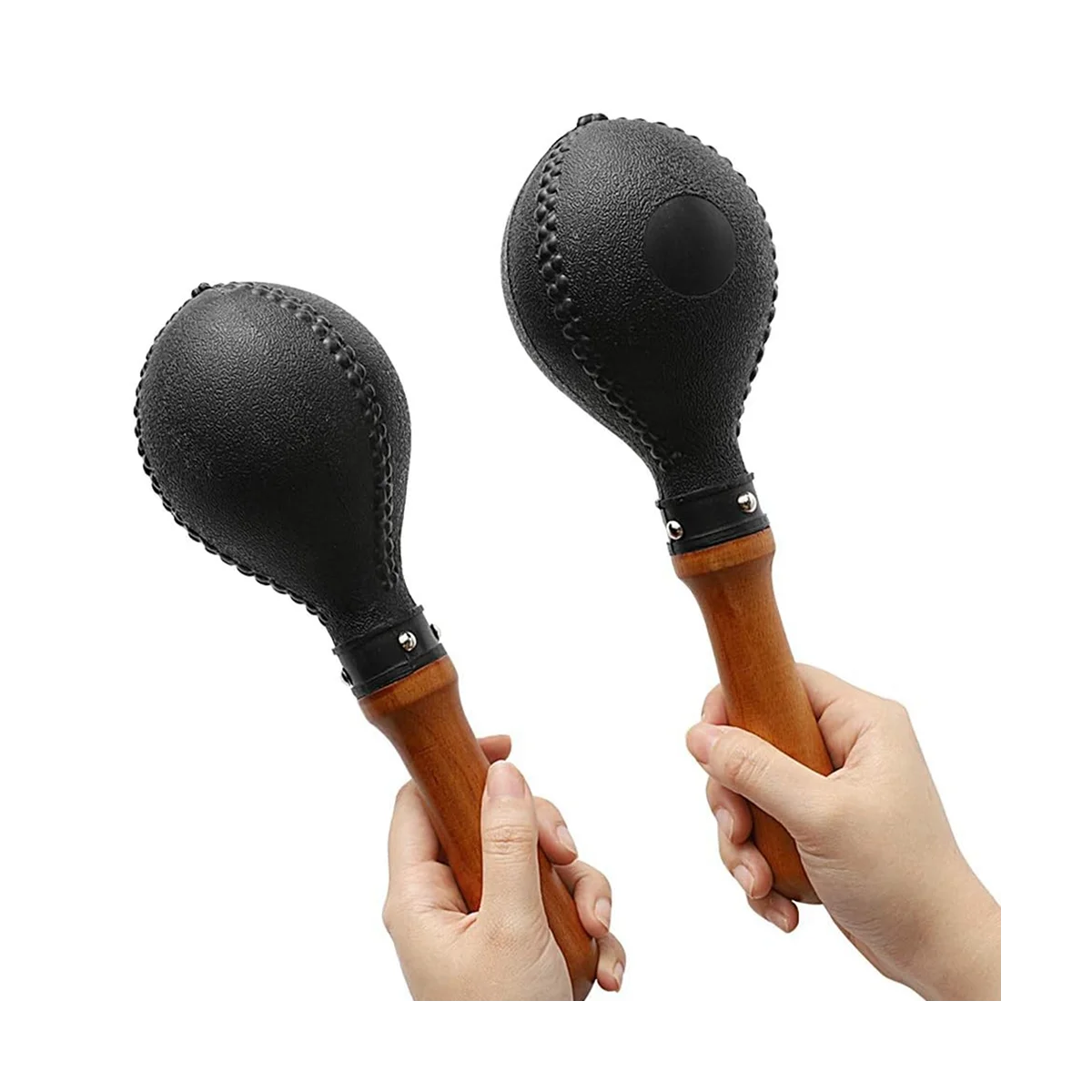 Percussion Maracas Pair Of Shakers Rattles Sand Hammer Percussion Instrument with ABS Plastic Shells and Wooden Handles