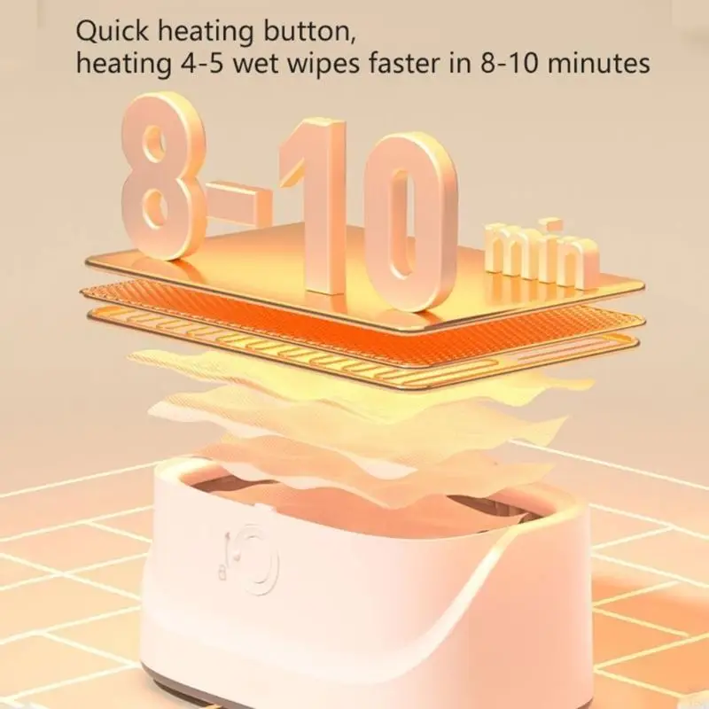 A5YC Baby Wipes Warmer Wet Tissue Dispenser Case with Quick Warming Function Three Temperature Option Build In Night Light