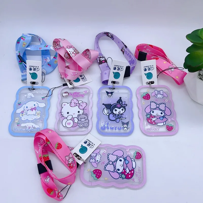 

Sanrio Cute Transparent Card Holder Children'S Pp Id Card Student Strap Card Holder Meal Card Bank Card Bus Card Wholesale