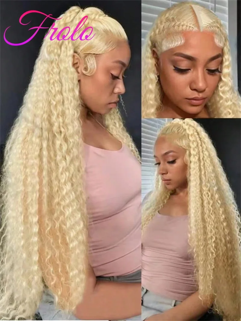 

180 Densit 613 Hd Парик из кружевного шрифта 13x6 Светлые парики из натуральных волос Цвет Предварительно выщипанные бразильские необработанные парики из натуральных волос с глубокими волнами для женщин