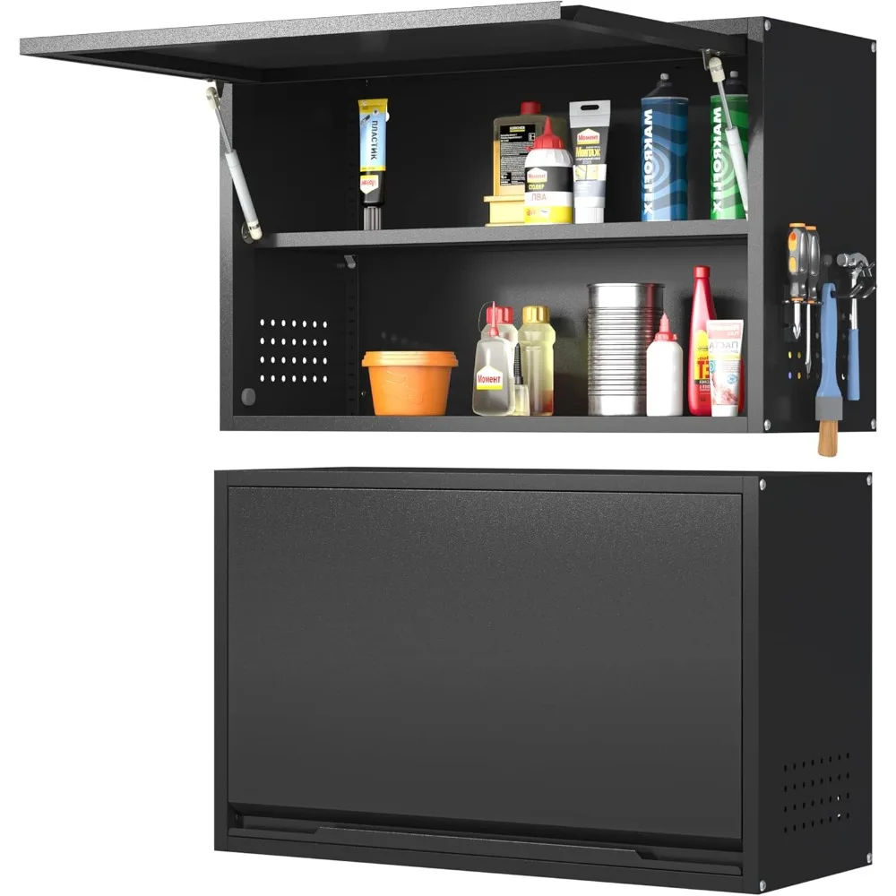 

Wall Mounted Metal Storage Cabinet, Up-Flip Door, Suitable for Kitchen, Garage, Basement, Warehouse, Assembly Required