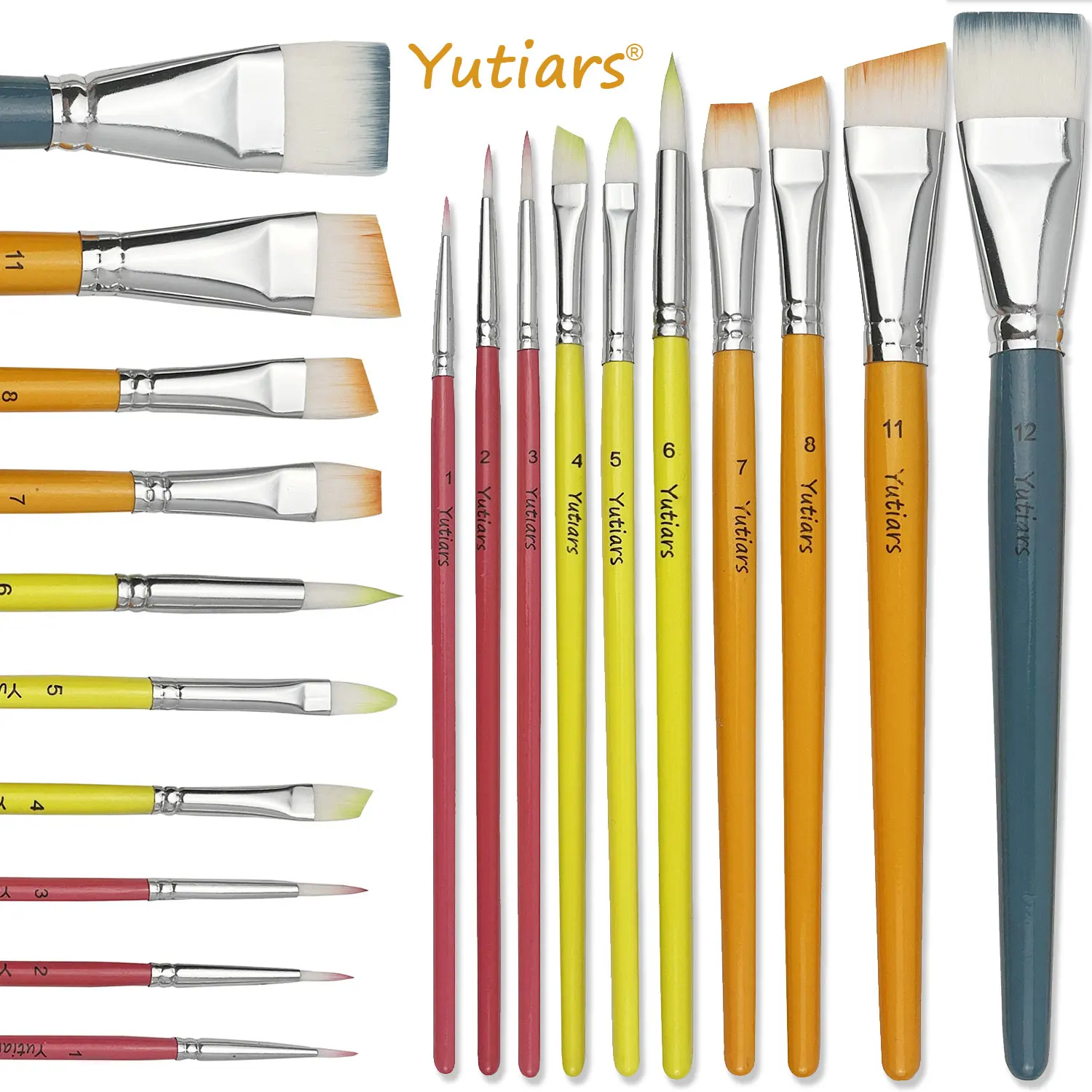 10 قطعة/المجموعة ألوان الجسم الطلاء فرش مجموعة متعددة الوظائف النايلون الشعر اللوحة فرش الفنان فرش الوجه الجسم الطلاء فرش #1