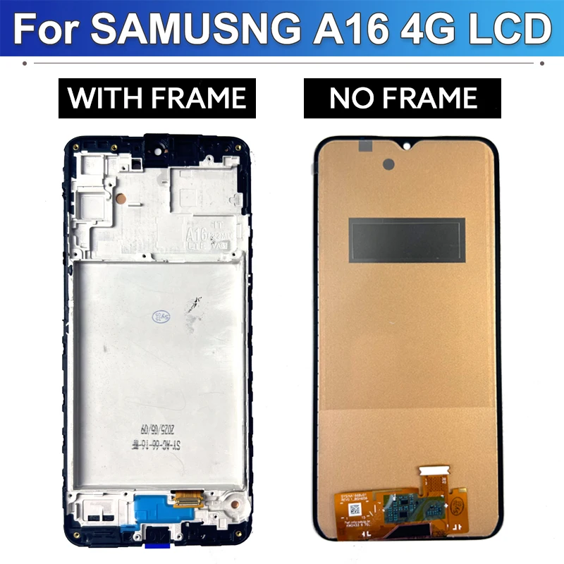 شاشة AMOLED لهاتف سامسونج جالاكسي A16 4G 5G شاشة LCD تعمل باللمس محول الأرقام الجمعية لاستبدال شاشة Galaxy A16 5G