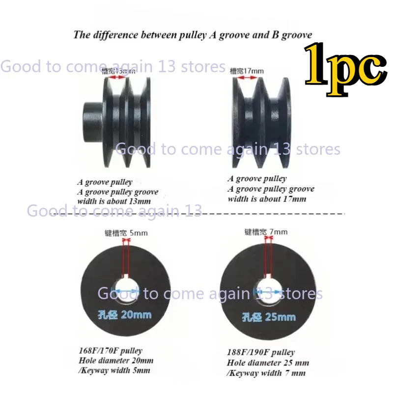 

1pc V Belt Pulley Wheel For Engine 168F 170F 188F 190F 152F GX120 GX160 GX200 GX390 Micro Tillage Machine ATV Go Kart