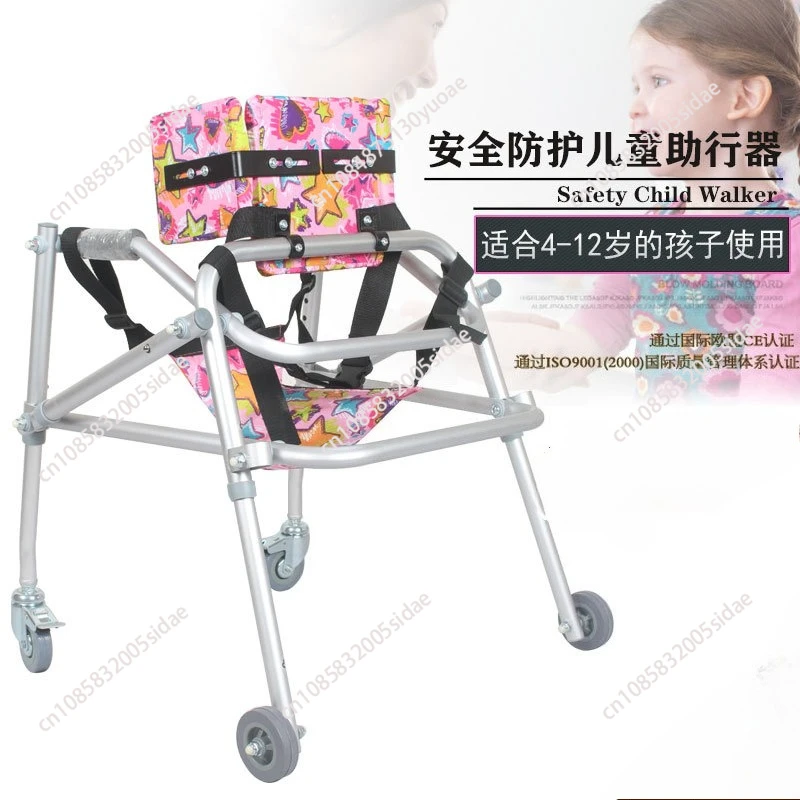 

Children's Walker Children with Disabilities Lower Limb Rehabilitation Training Walker Anti-scroll Foldable Standing Frame