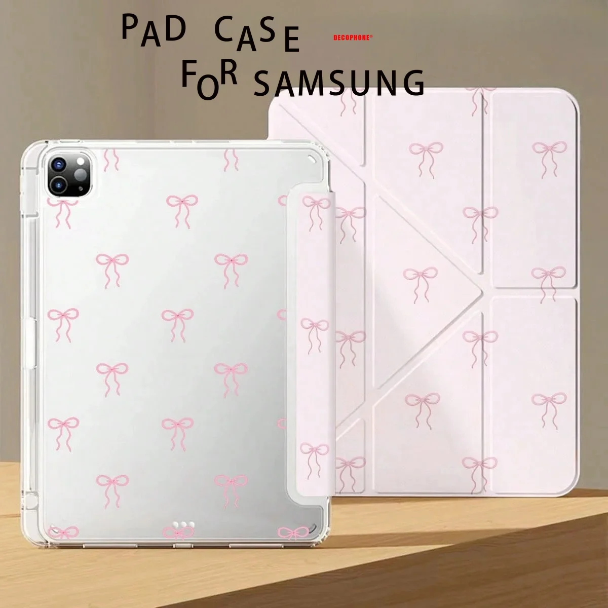 For Samsung Galaxy Tab A8/A9/A11+FE LITE PLUS/Galaxy Tab S6 Lite/S7/S8/S9/S10+ FE "White Polka Dot Star Sticker" 3+Y-fold