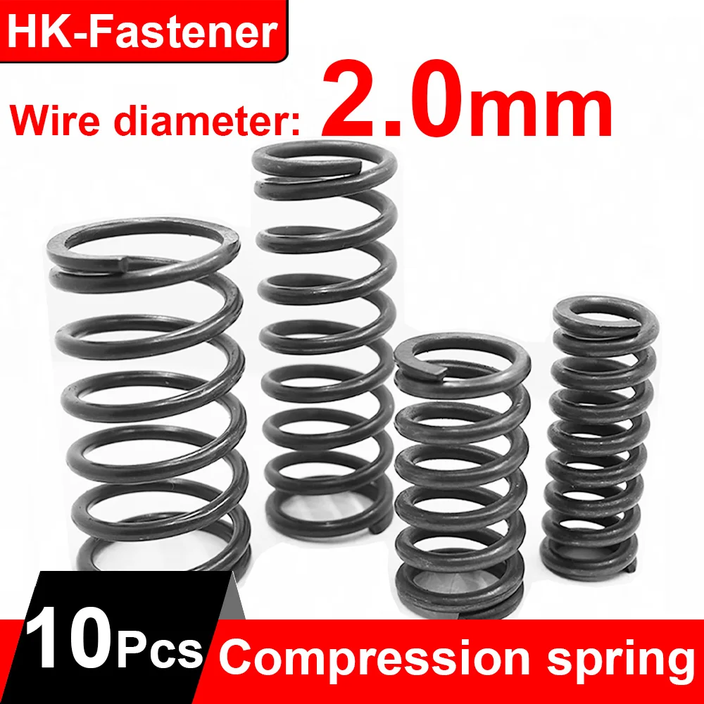 

2-5Pcs WD 2.0mm OD 10/11/12/13/14/15/16-21mm Compression Springs muelles de compresión Length 15-100mm пружина сжатия