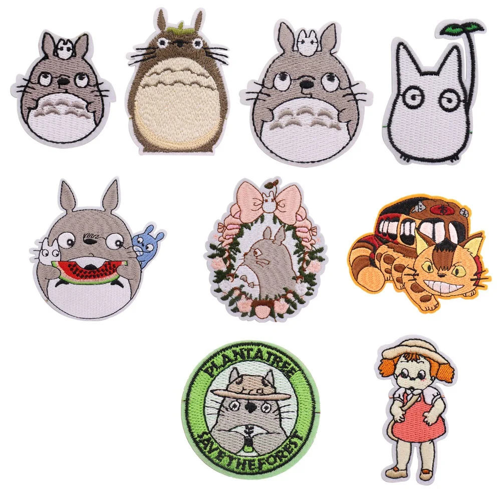 1pcs Cartoon Japan Anime Iron On Patches For Clothing Embroidery Stripe On Clothes Cute DIY  Applique Badge Sewing Repair Holes