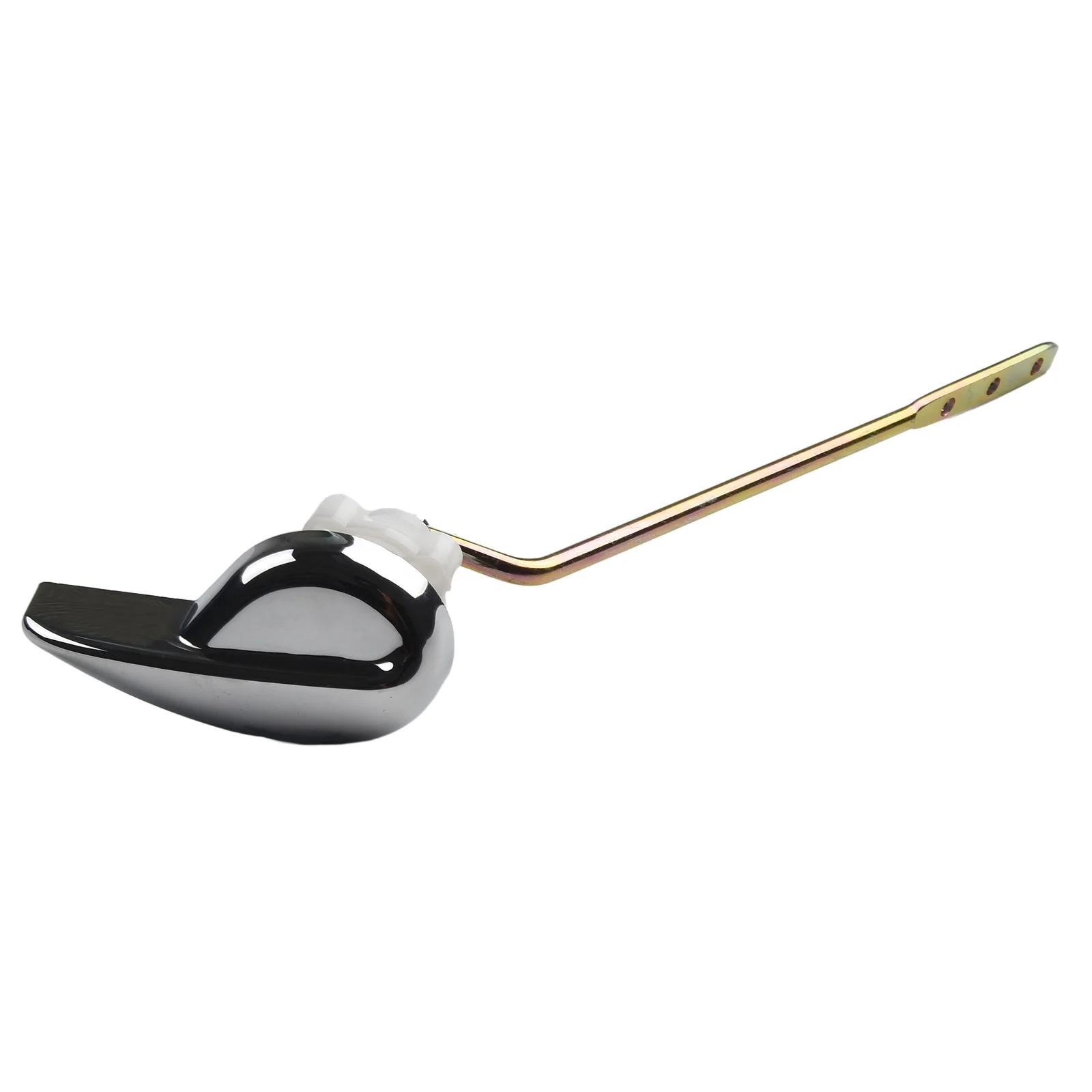 Replacement Toilet Flush Lever Handle Assembly with Chrome Finish and Side Mount Design for Toilet Tank Repair