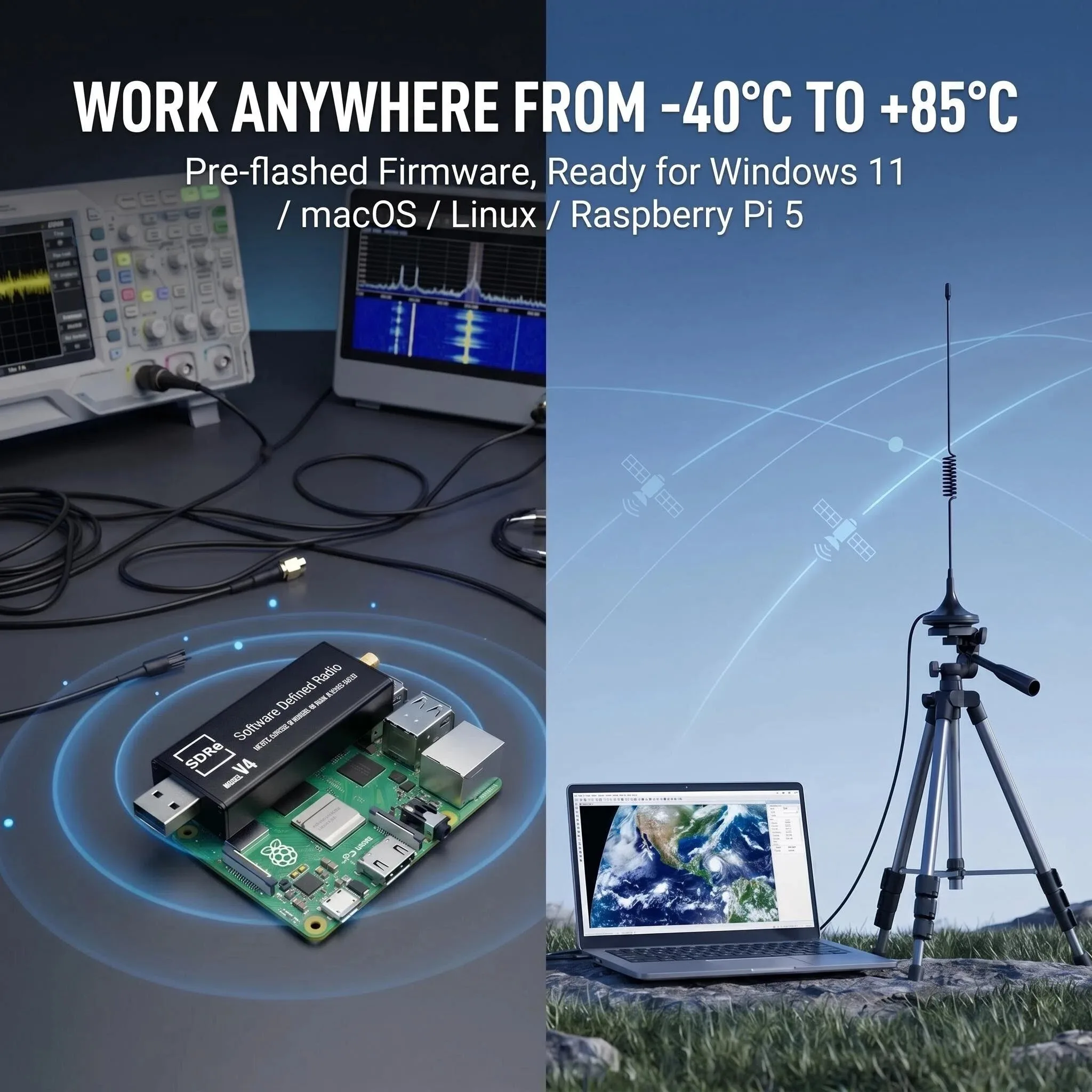 HTOOL RTL-SDR Neuester V4 Software-Definierter Funkempfänger R860 RTL2832U 1PPM TCXO HF BiasT SMA Software-Definiertes Radio + Antenne – Detail 6