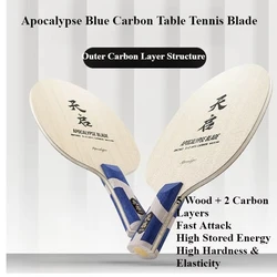 BOLI Table Tennis Racket Blade 5 Wood + 2 Carbon Outer Blue Carbon Offensive Professional Ping Pong Blade for Loop Drive & Fast