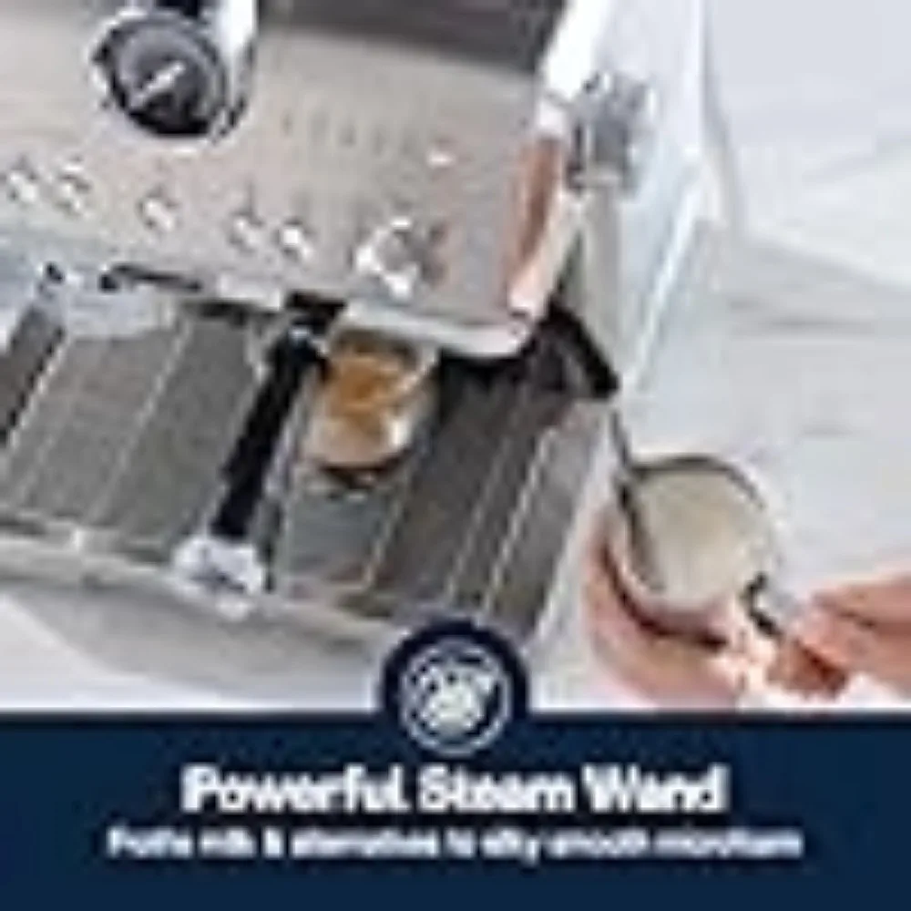 Espresso Machine with Cold Brew, Commercial-style Steam Wand for Latte, Cappuccino, Built-in Grinder, Coffee Machine