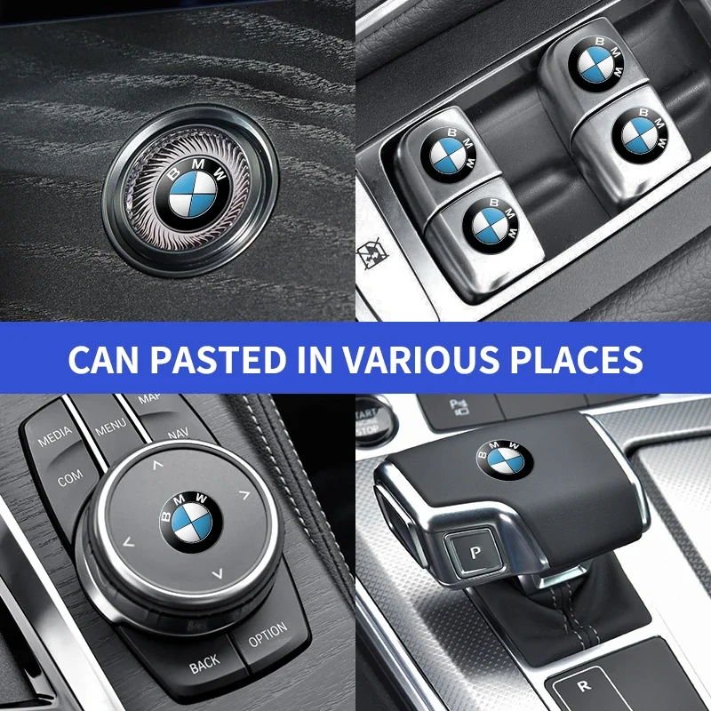 New Car Steering Wheel Car Window Switch Knob Sticker Car Badge Decal Emblem For BMW 1 2 3 4 5 6 7 8 Series GT I4 I3 I8 IX X2 X3