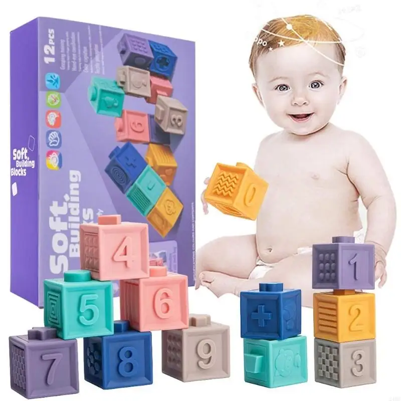 

24BE 12Pcs Bath Crawling for Baby Intelligence Development Baby Blocks