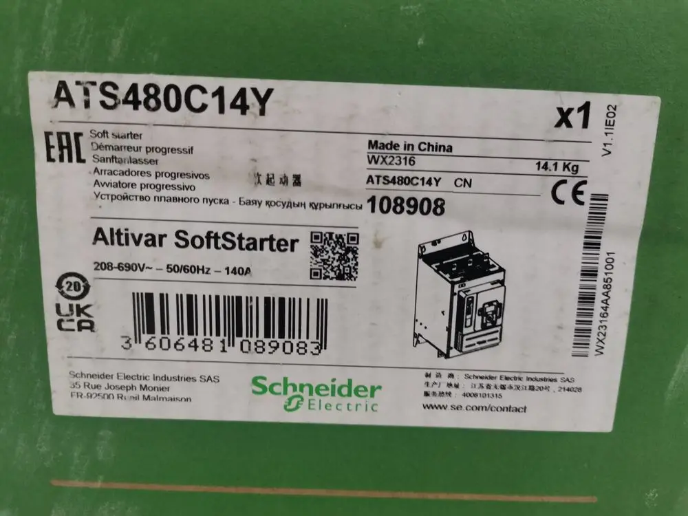 One 100% Brand New Sschneider Electric ATS480C14Y Expedited Shipping（DHL)