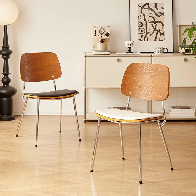 Nordic retro dining chair restaurant medieval solid wood backrest coffee milk tea dessert shop
