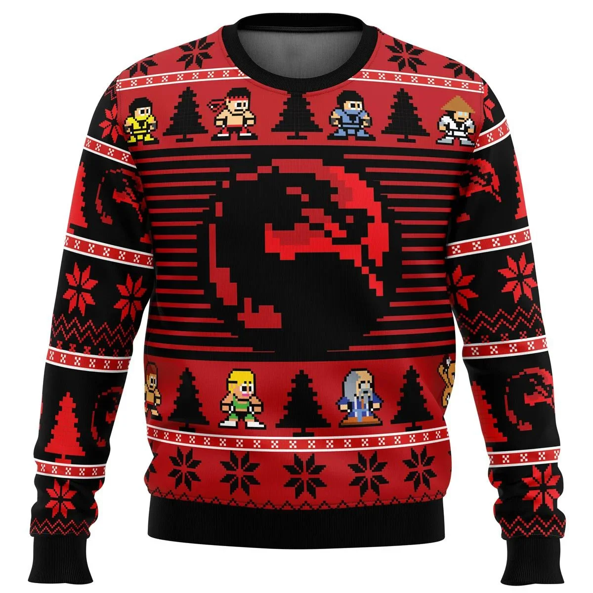 Mortal Kombat Finish Him Ugly Christmas Sweater Gift Santa Claus Pullover Men 3D Sweatshirt And Top Autumn And Winter Clothing