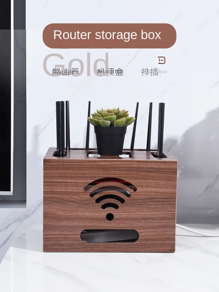 Solid Wood TV and Wifi Router Floor Shelf: Large Capacity Storage, No Punching Needed, Desk Organizer for Set-top Box