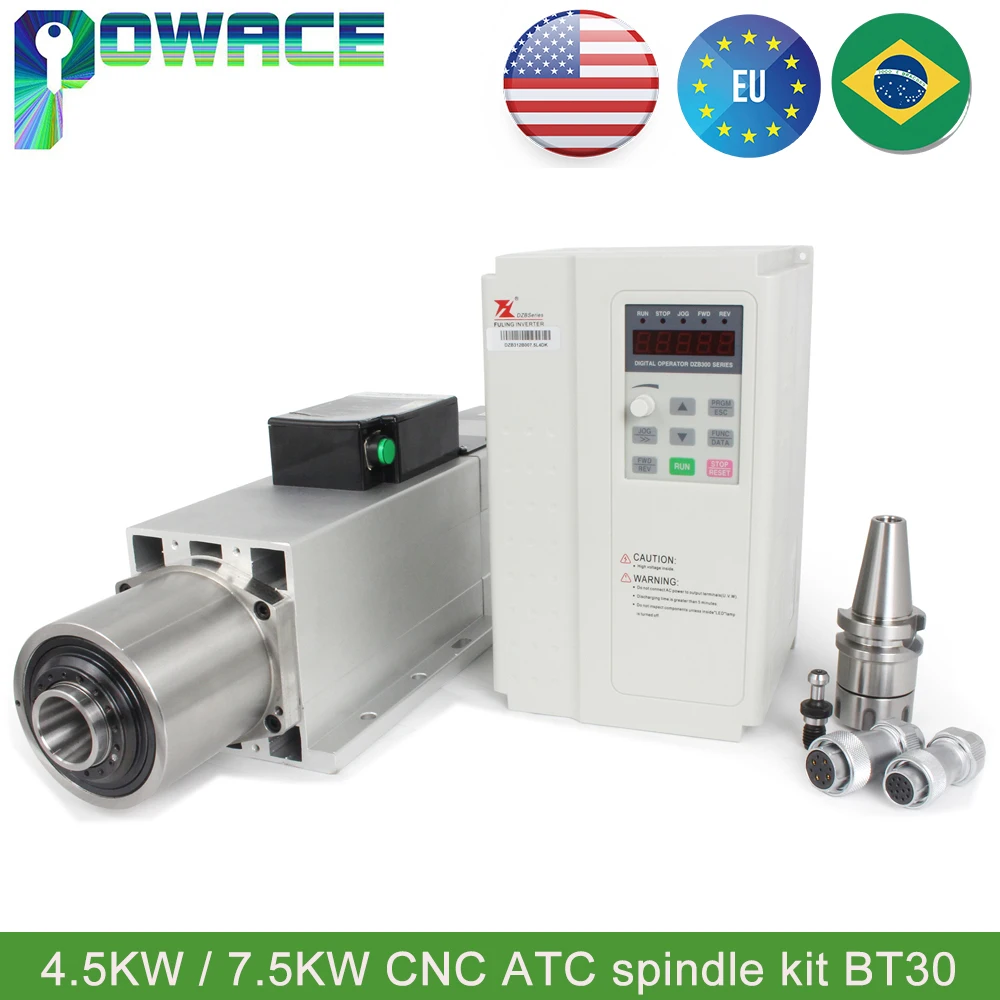 

Квадратный 4,5 кВт 7,5 кВт BT30 с воздушным охлаждением, автоматическая смена инструмента ATC, сменщик инструментов, двигатель шпинделя, фрезерный станок с ЧПУ по металлу