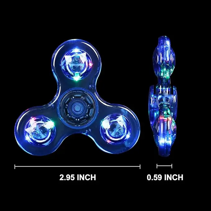 LED 라이트 피젯 스피너 손가락 장난감 핸드 스피너 어둠 속에서 빛나는 어린이를 위한 스트레스 감소 및 불안 완화
