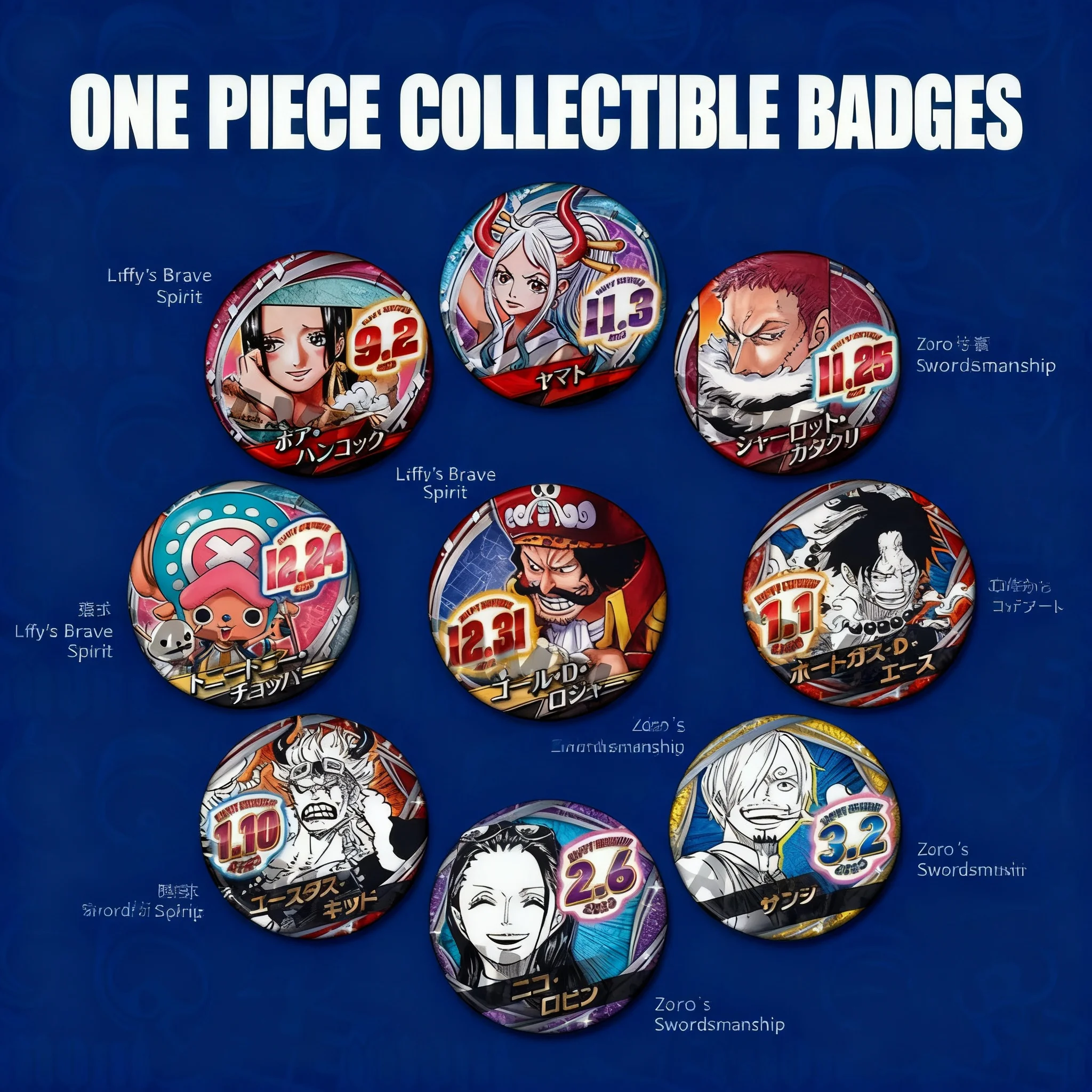 

Anime Badge One Piece Pin Brooch Accessory Sanji Sabo Robin Ace Cartoon Merchandise Collectible Gift Chinese Made 2023 Birthday