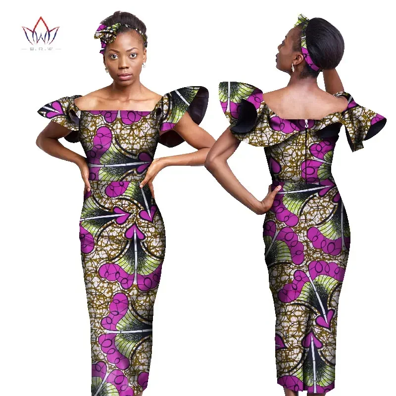 

New Summer African Dresses for Women Bazin Riche Plus Size 6xl Africa Style Clothing Dashiki Elegant Long Dress WY1784