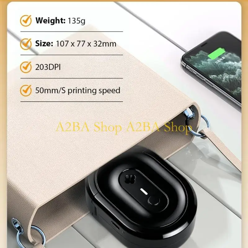 

A2BA Thermals Label Maker Printer With Multiple Templates Bar Code QR Code OCR Support for Home School Office Kitchen