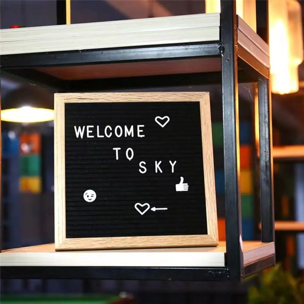 Simple Wooden Letter Message Board Changeable Symbols 10x10 Inch Felt Letter Board Home Decorations Blackboard Shop