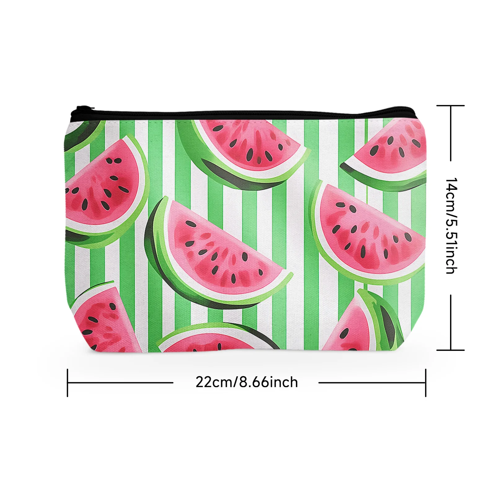 1Pc Watermelon Watercolor Makeup Bag For Women Cosmetic Bag With Zipper Pouch Bags Christmas Birthday Best Gift For Friends