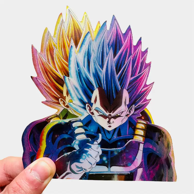 3D Gradient Vegeta Motion Sticker Anime Dragon Ball Magic Sticker Creative Car Sticker Notebook Luggage Waterproof Decal Toy