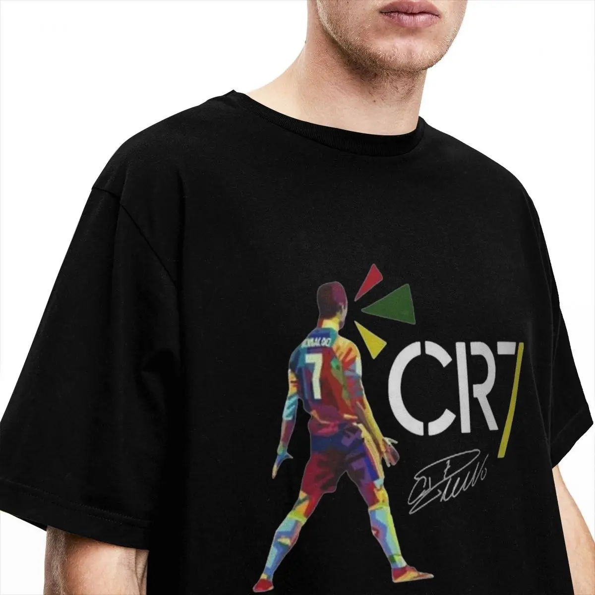 Cr7 Cristianoed Ronaldoed Signature T-Shirt Men Y2K Basic Pure Cotton T-Shirts Beach O-Neck Fashion Tees Plus Size Clothes