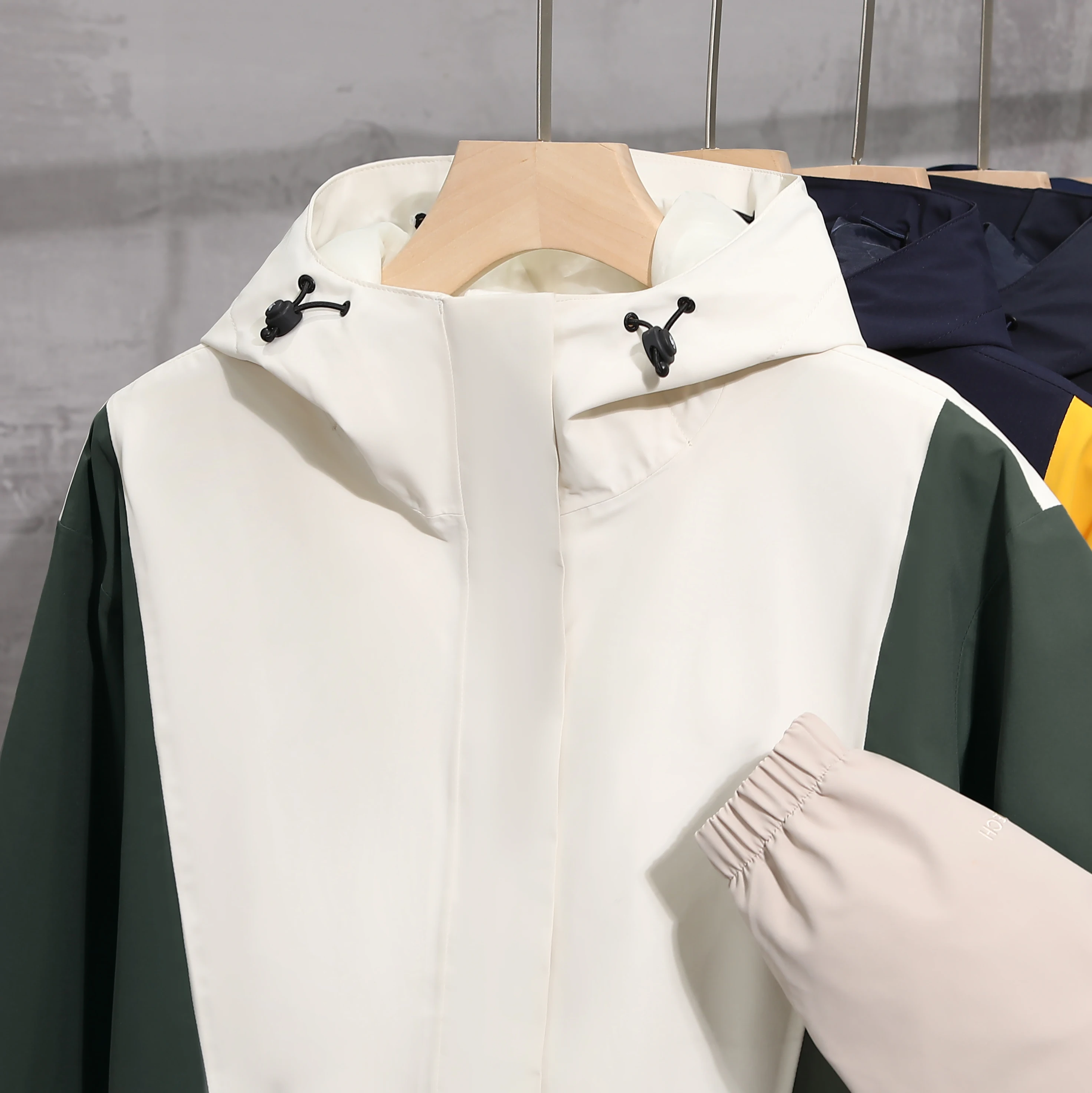 

Men's and Women's Spring and Autumn Zipper Hooded Waterproof Jacket Elastic Cuffs Casual Daily Commute Light Outdoor Coat