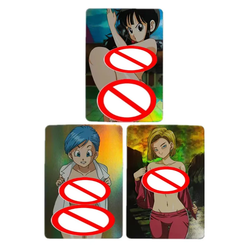 

3Pcs/set Anime Dragon Ball Heroine Android No. 18 Kiki Bulma ACG Sexy Nude Card Classic Toy Game Comic Gift Collection Card