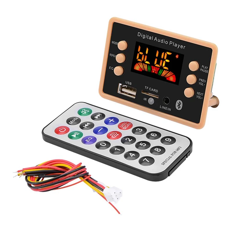 블루투스 MP3 디코더 오디오 보드, 블루투스 5.0 리시버 자동차 MP3 플레이어, WMA WAV FLAC APE TF 카드, FM USB 디코딩, DC12V