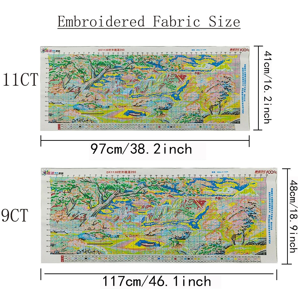 A Paradise Scenic Series Cross Stitch DIY Embroidery Set Printed Cloth 9CT 11CT Garden Needlework Material Pack Cotton Threads