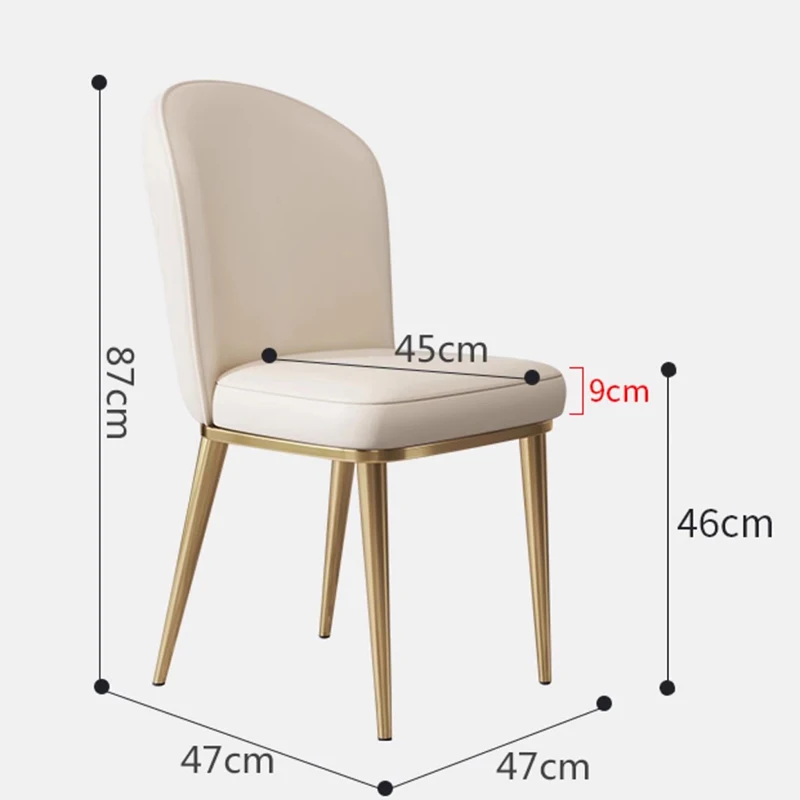 Luxury Accent Dining Chairs White Aesthetic Restaurant Design Chair Chrome Legs Comfortable Chaises Salle Manger Home Furniture