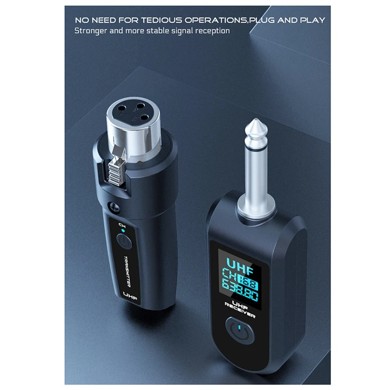 ميكروفون لاسلكي جديد UHF جهاز إرسال واستقبال XLR لاسلكي للميكروفونات الديناميكية خلاطات الصوت PA Systems-PZZW