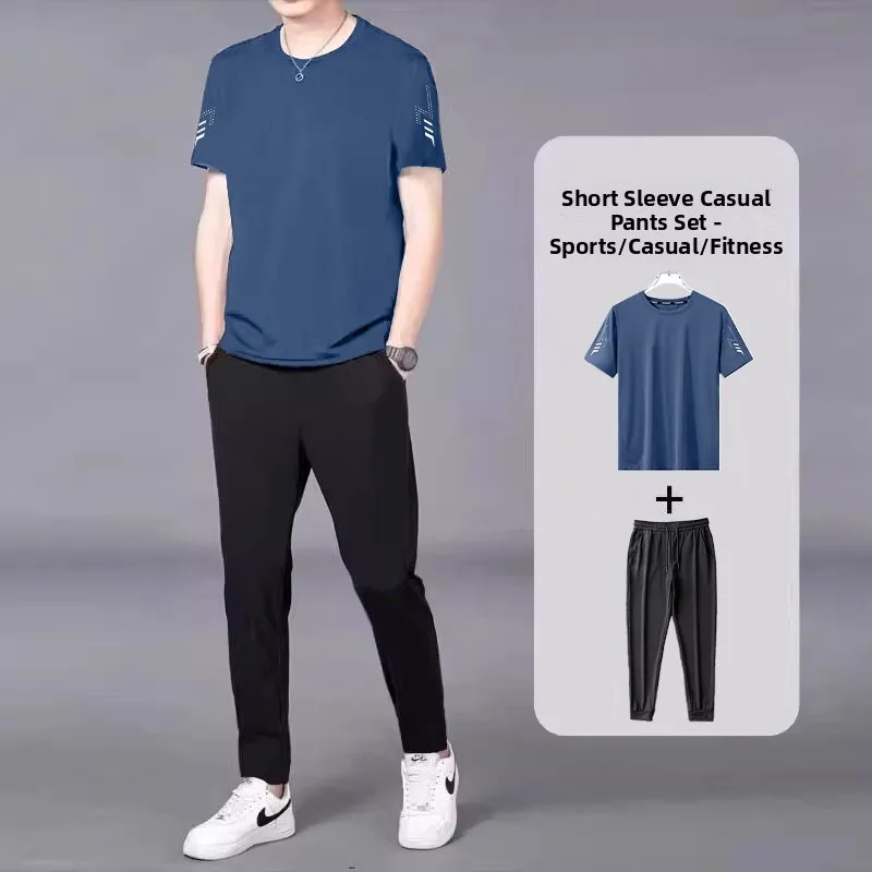 

Мужская спортивная футболка Qui Dry round Ne Running Top Ice Sensation 2025 летний повседневный костюм для бега из полиэфирного волокна молодежный