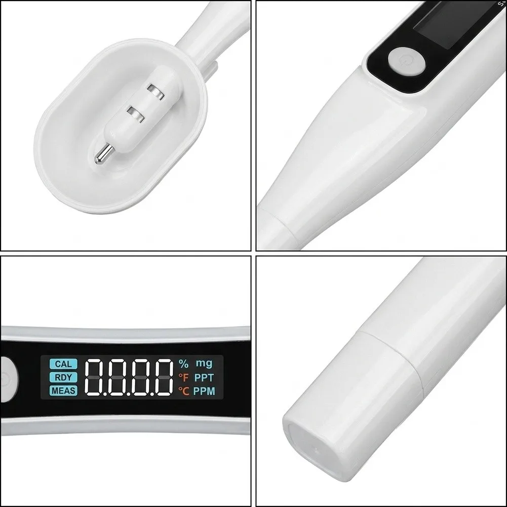 YHT05/10F Dual Parameter Meter for Salinity and Temperature Measurement Food Safe Stainless Steel Probe Silicone Test Cup