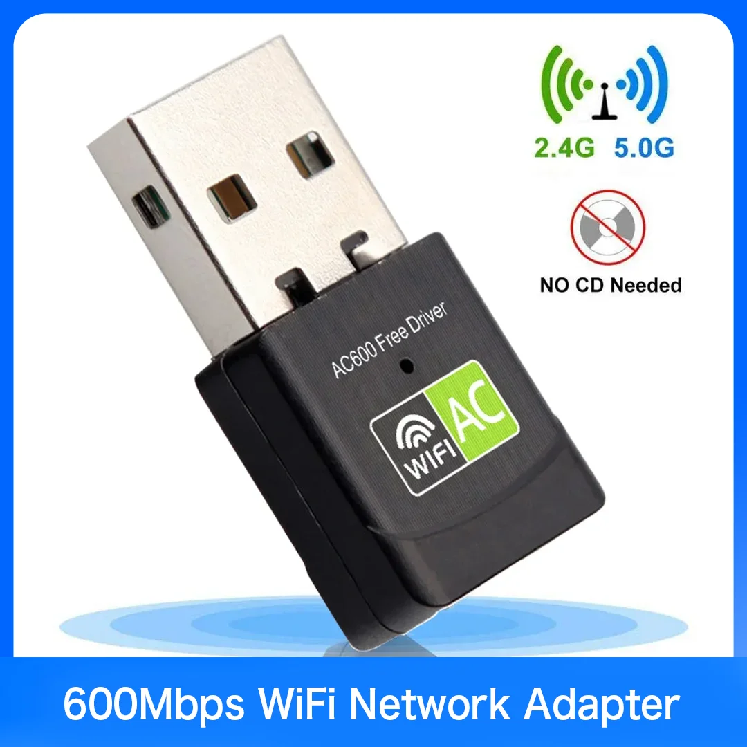 600Mbps Dual-band WiFi Adapter USB Antenna 2.4g 5GHz USB Wifi Adapter Wireless Network Card Adaptador Wifi
