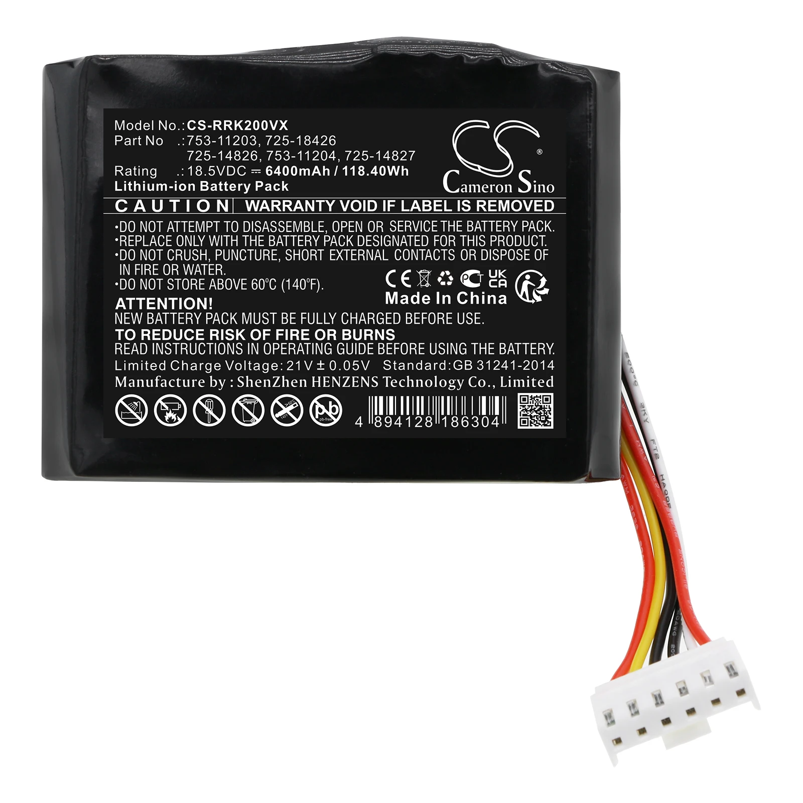 18.5V 6400mAh Lawn Mowers Battery 753-11203 725-18426 725-14826 753-11204 for Friendly Robotics RK1000 Robomow,22AKFAFB619