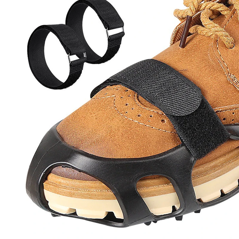 Studs Anti-Skid Crampons Shoe Cover Straps For Climbing Snow Ice Shoe Adjustable Magic Paste Strap For Shoes