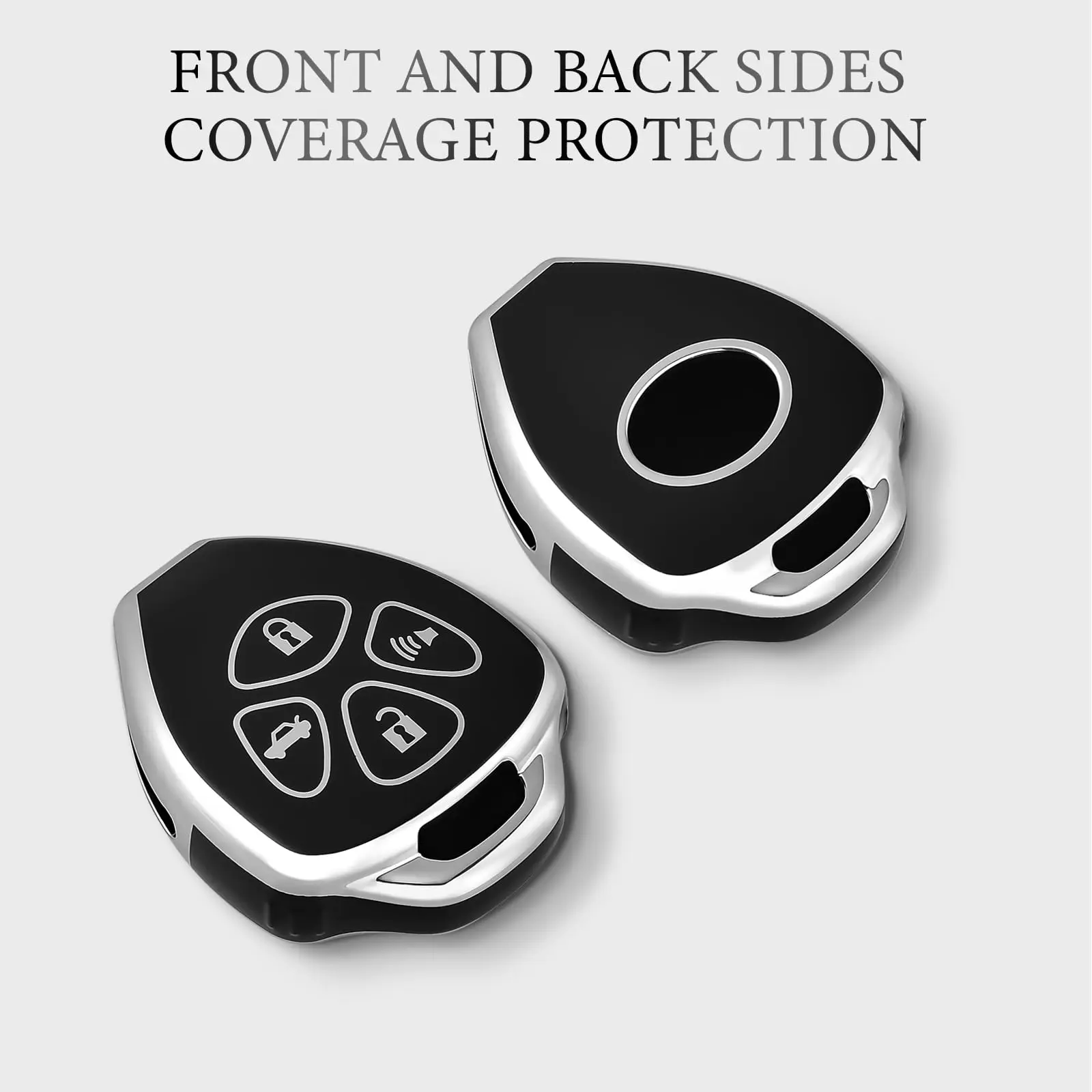 OFFCURVE 3/4 buttons Key Fob Cover Car Key Case for Toyota 2009-2016 Venza Camry Corolla 2007 2008 2009 2010 2011 4Runner Yaris