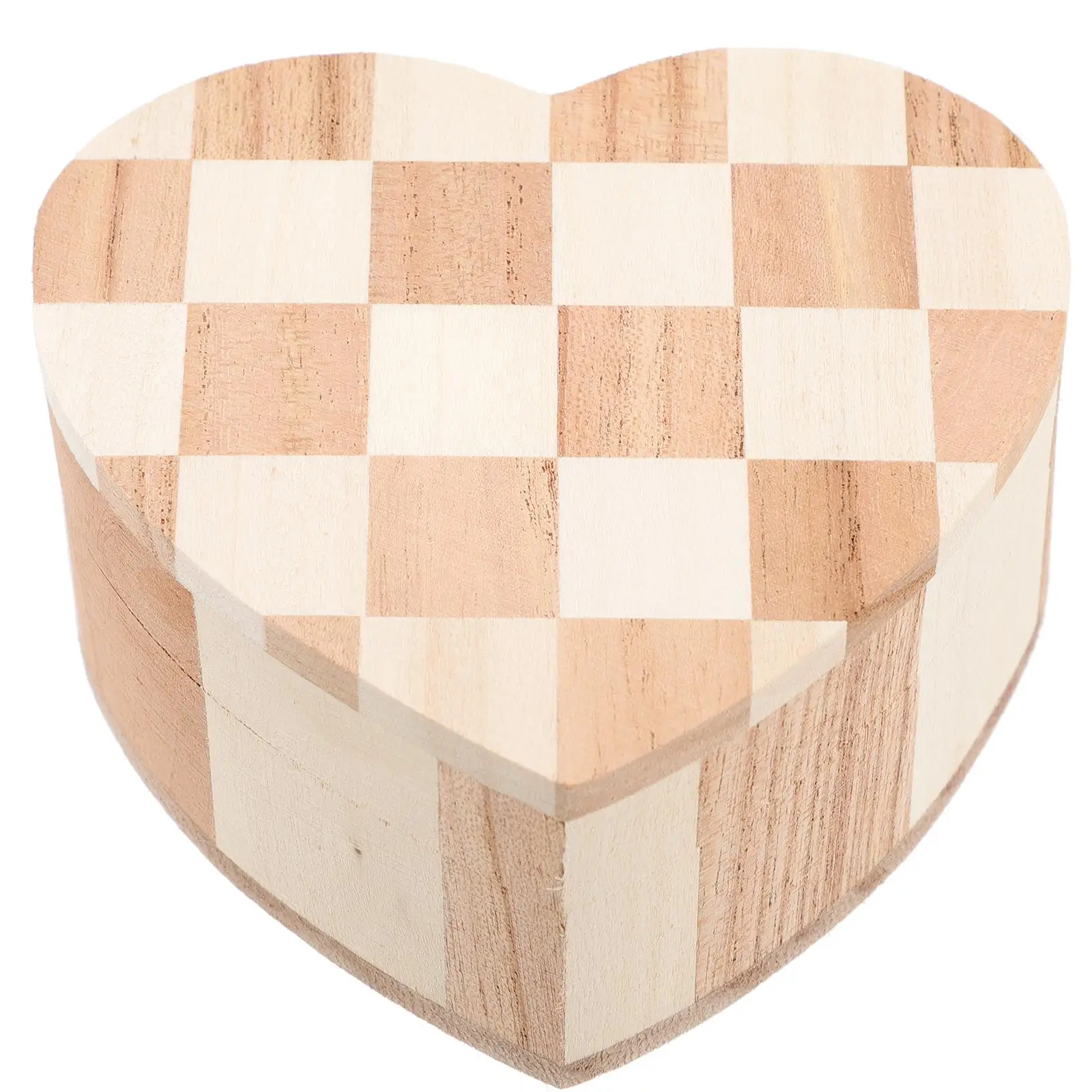 

Heart Shaped Wooden Jewelry Box Lightweight Portable Storage Case for Bracelets Earrings Multi Functional Decorative Box Wood