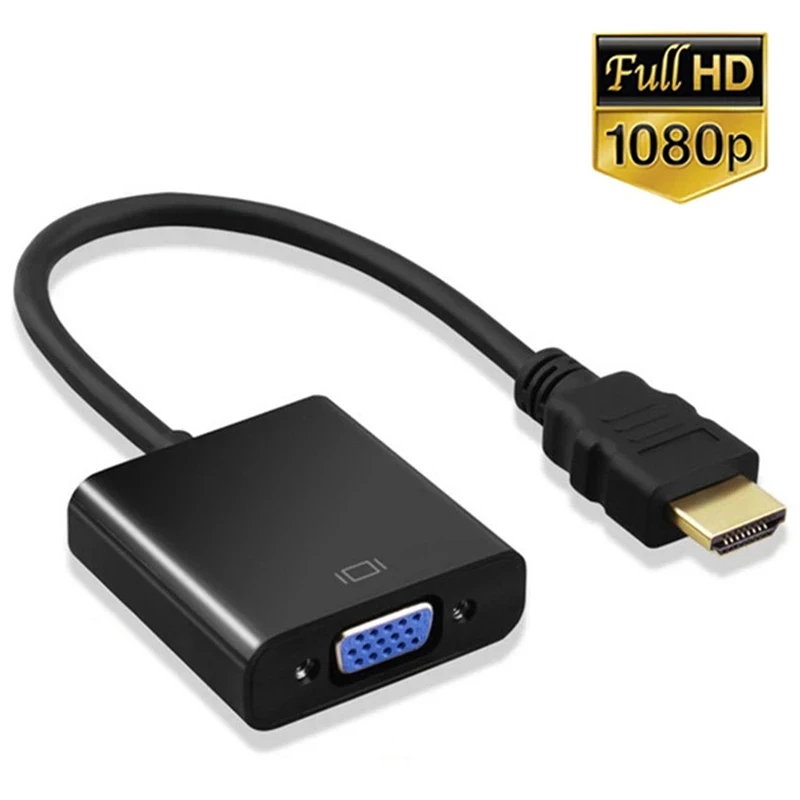 HDMI-совместимый адаптер VGA Full HD 1080P Кабель HDMI в VGA Преобразователь HDMI «папа» на VGA «мама» для PS4 Xbox Tablet Laptop PC TV