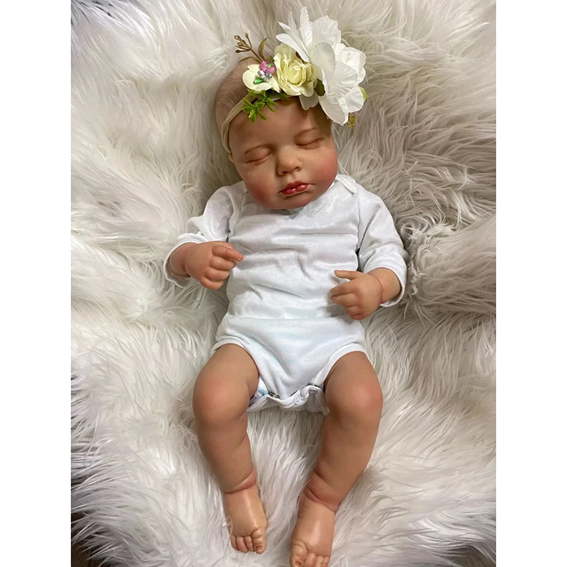 

19inch Reborn Baby Dolls Loulou Real Soft Touch Lifelike Baby Doll Already Painted 3D Skin Visible Veins Bebe Reborn Doll Toys