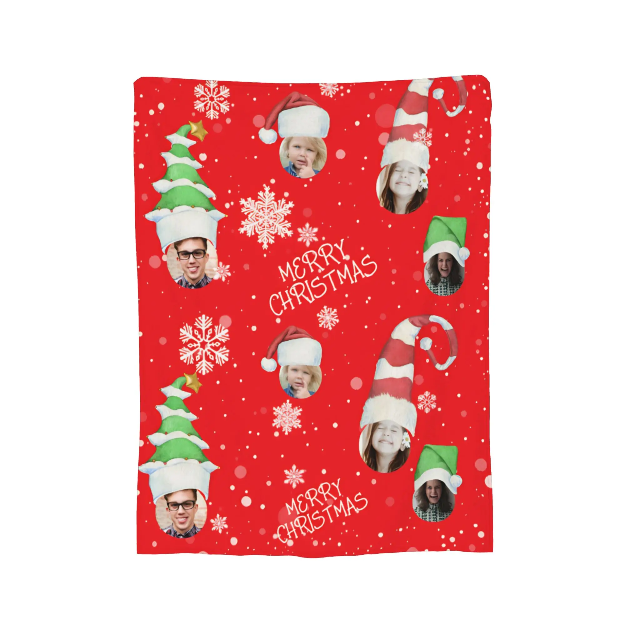 Funny Family Photos Merry Christmas Blankets Fuzzy Novelty Warm Throw Blankets for Home Textile Decor Personalized Gift