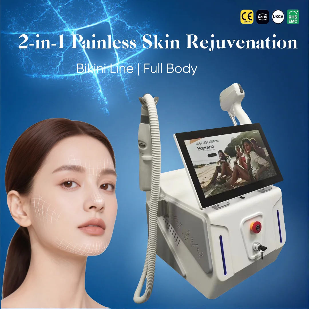 

Diode Laser Hair Removal 2-in-1 Skin Rejuvenation Painless For Bikini Line Full Body Use